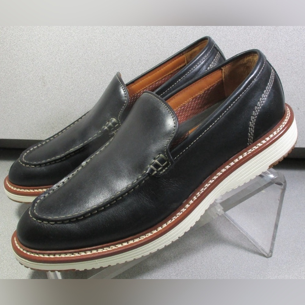 Johnston & Murphy Upton Venetian Black Leather Slip on Loafers Men’s Size 10M - Picture 3 of 6